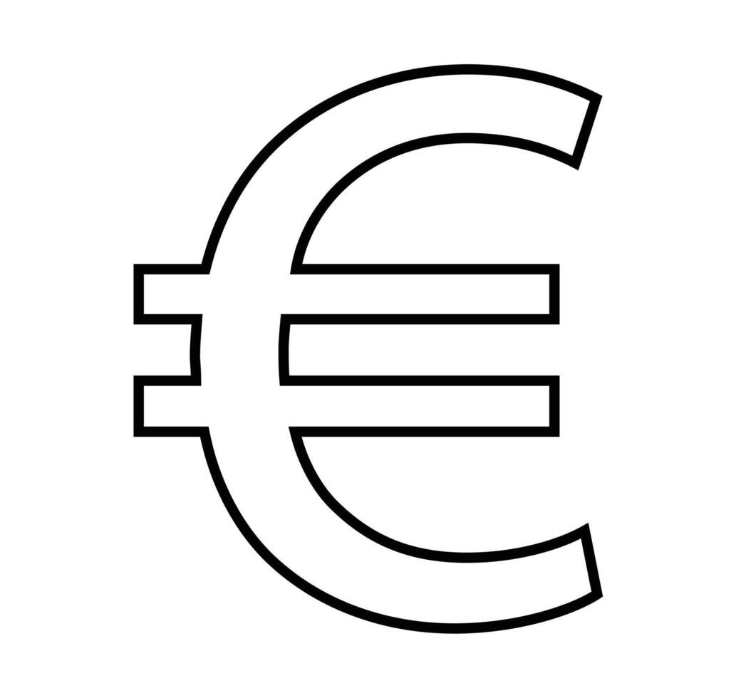 A Simple Line Drawing of the Euro Currency Symbol vector