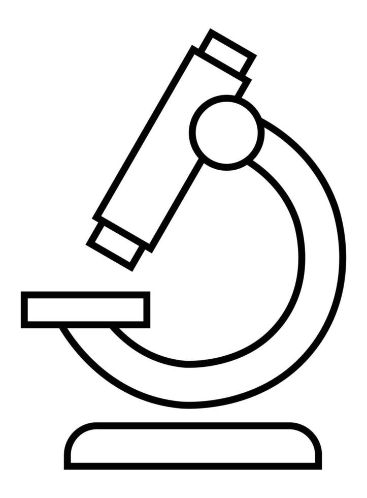 A Simple Line Drawing of a Classic Microscope for Scientific Research vector