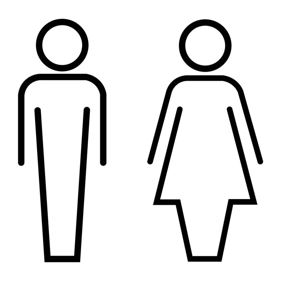 Simple Male and Female Symbol Icons for Public Restrooms or Gender Identification vector