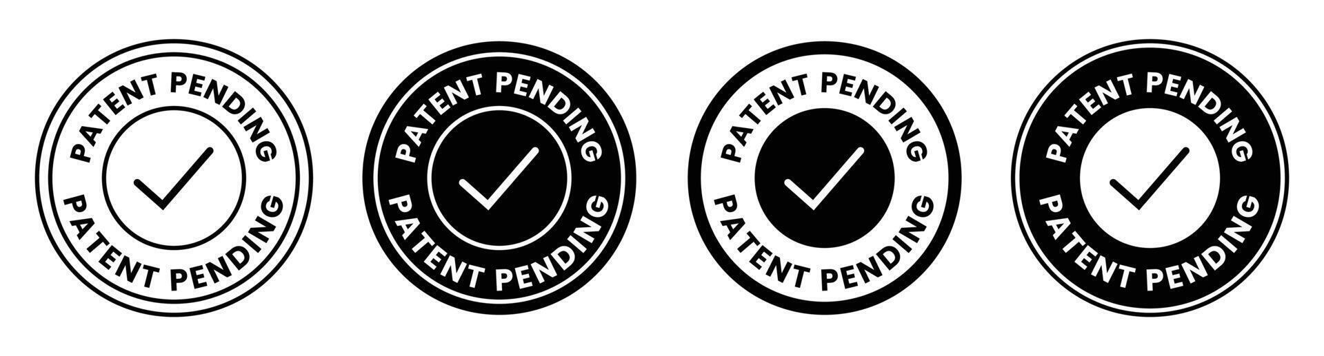 Four Variations of a Patent Pending Stamp with Check Mark vector