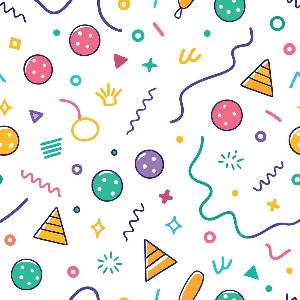 a colorful party background with various objects vector