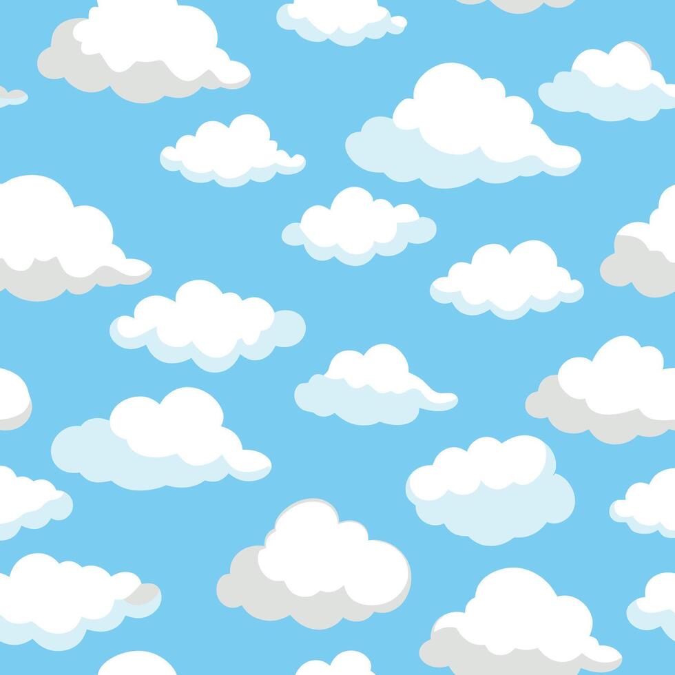 a pattern of clouds on a blue background vector