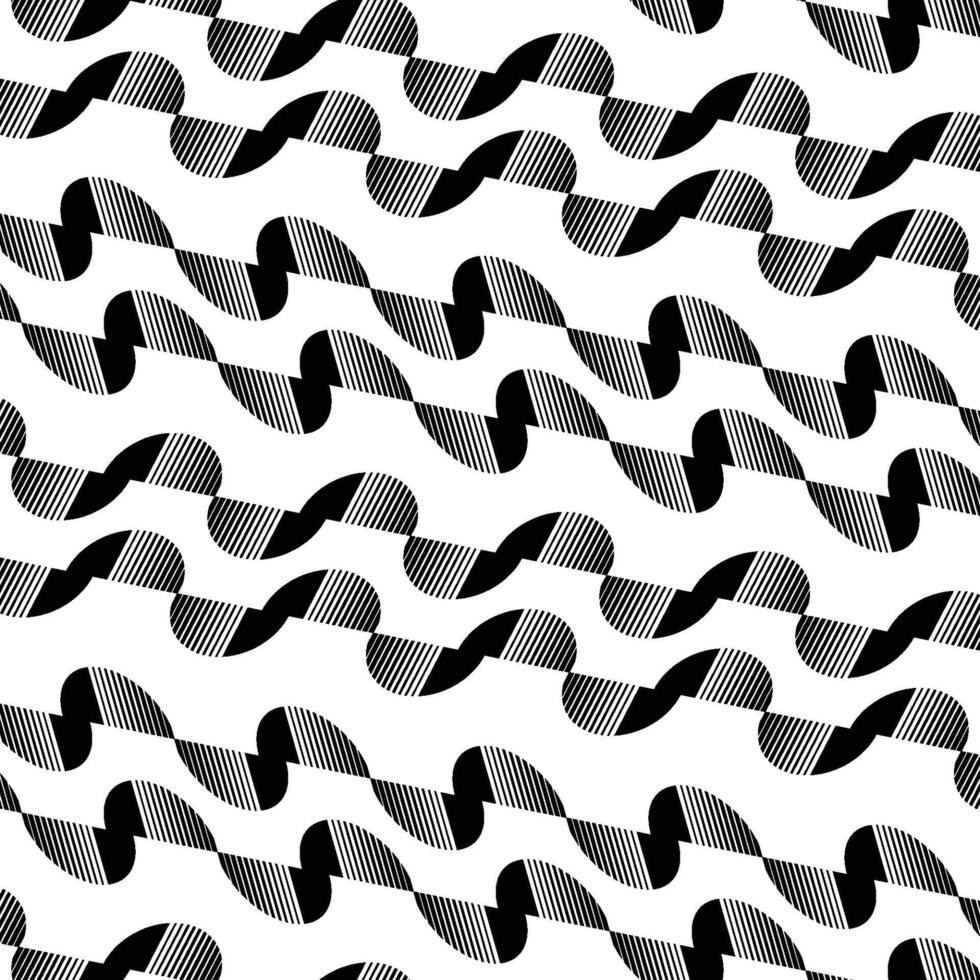 a black and white isolated geometry line pattern with optical illusions vector