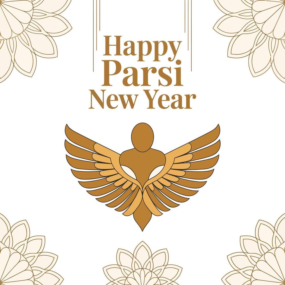 Minimalist Parsi New Year Mandala Design. vector