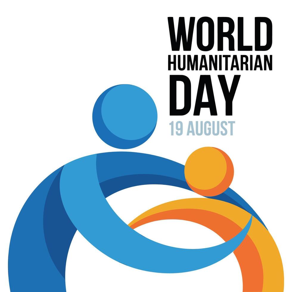 World Humanitarian Day Minimal Design. vector