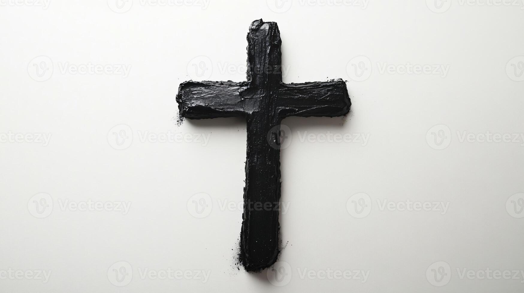 Christian Cross Symbol Marked with Ash for Ash Wednesday Christian Service Image photo