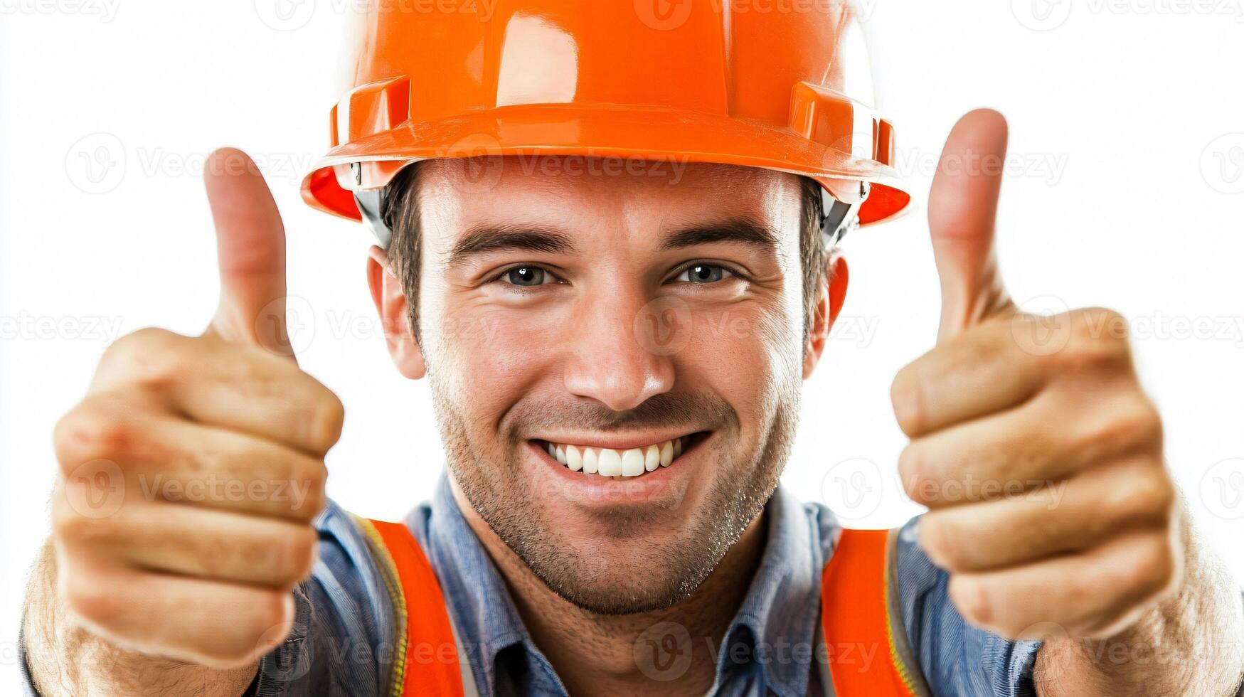 Smiling Engineer Man Construction Worker Professional Portrait for Adobe Stock Photos