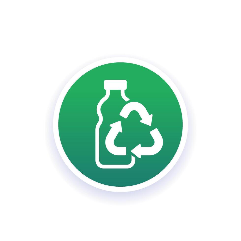 Recycle PET bottle icon, recycling plastic vector