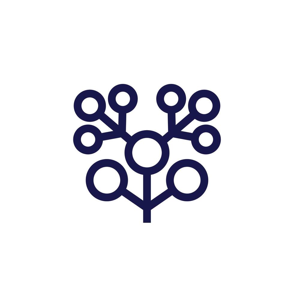 phylogenetic tree icon on white, vector