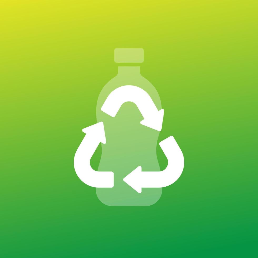 Recycle PET bottle, recycling plastic icon vector