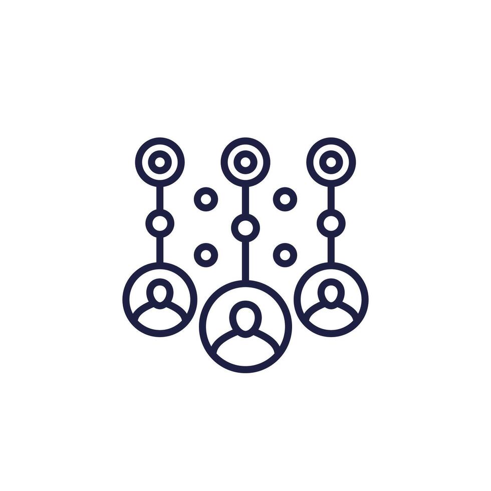 collect data of users line icon vector