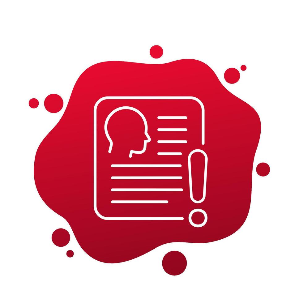 KYC verification failed line icon, vector