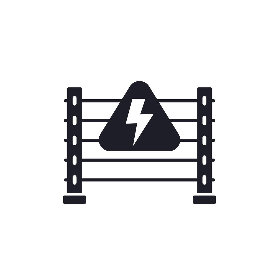 Electric fence icon on white vector