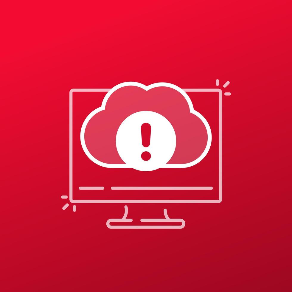 upload failure or cloud error icon vector