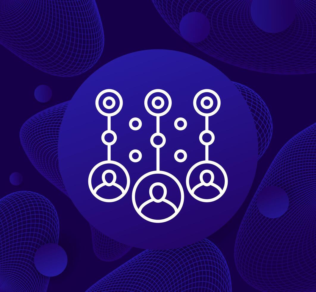 collect data of users icon, line vector