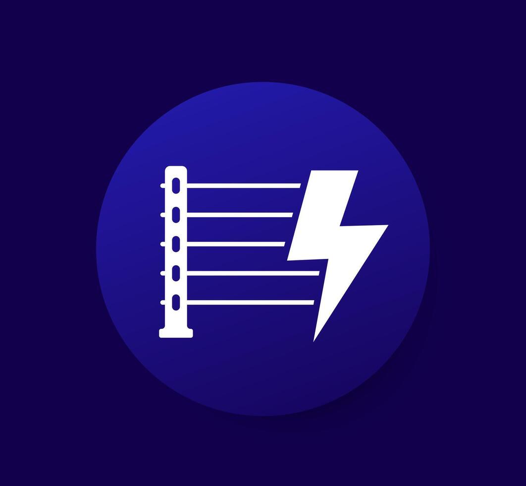 Electric fence icon, pictogram vector