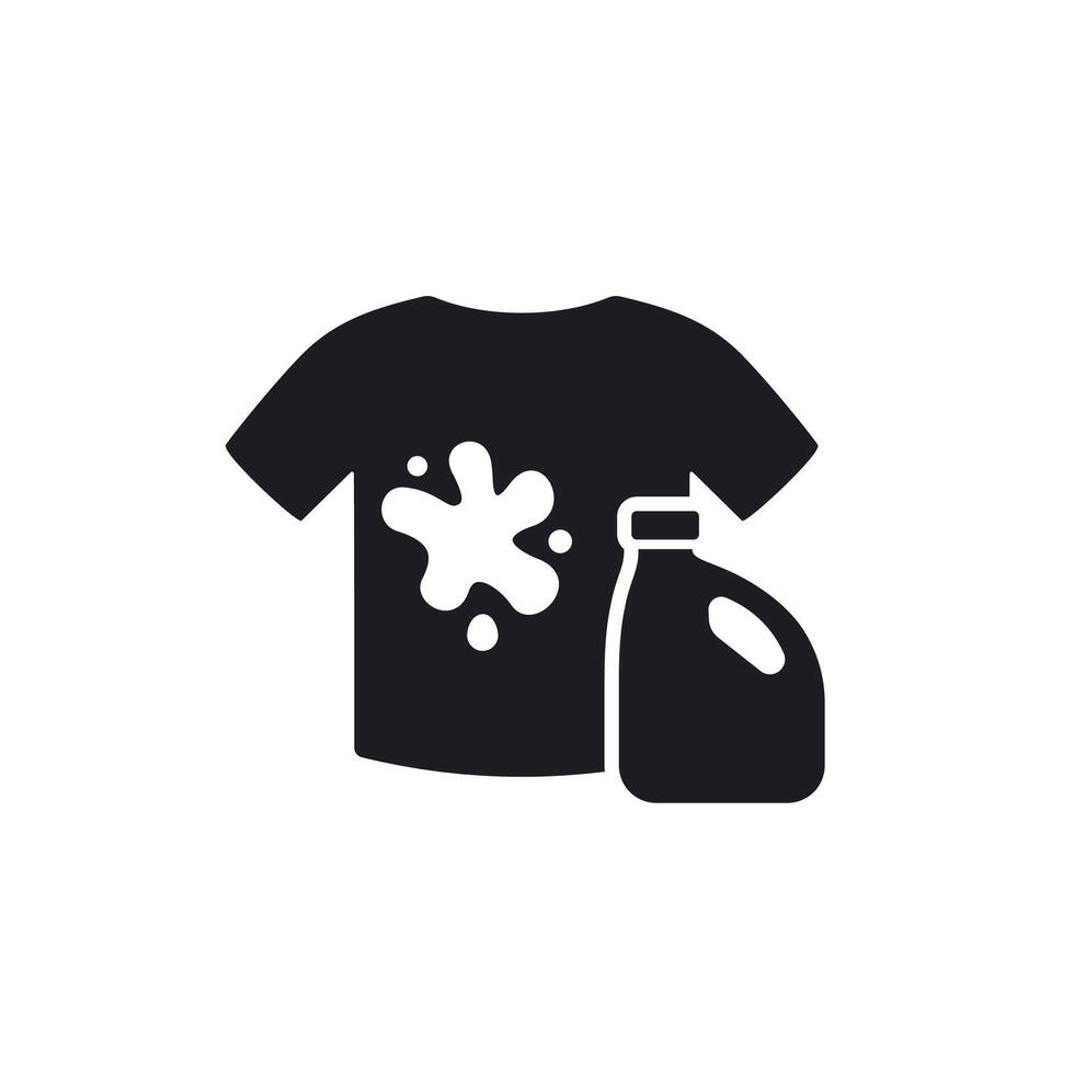 Stain remover icon with a shirt, pictogram on white vector