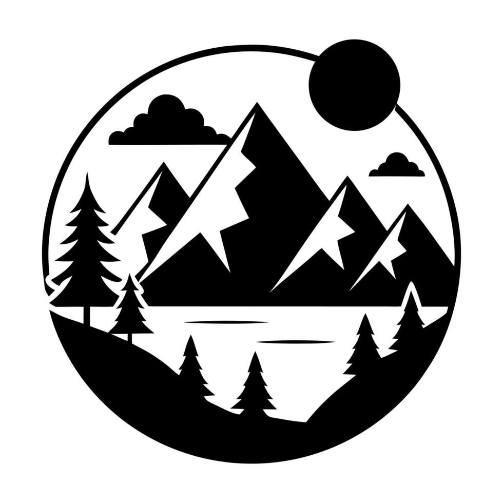 Mountain Range Silhouette vector
