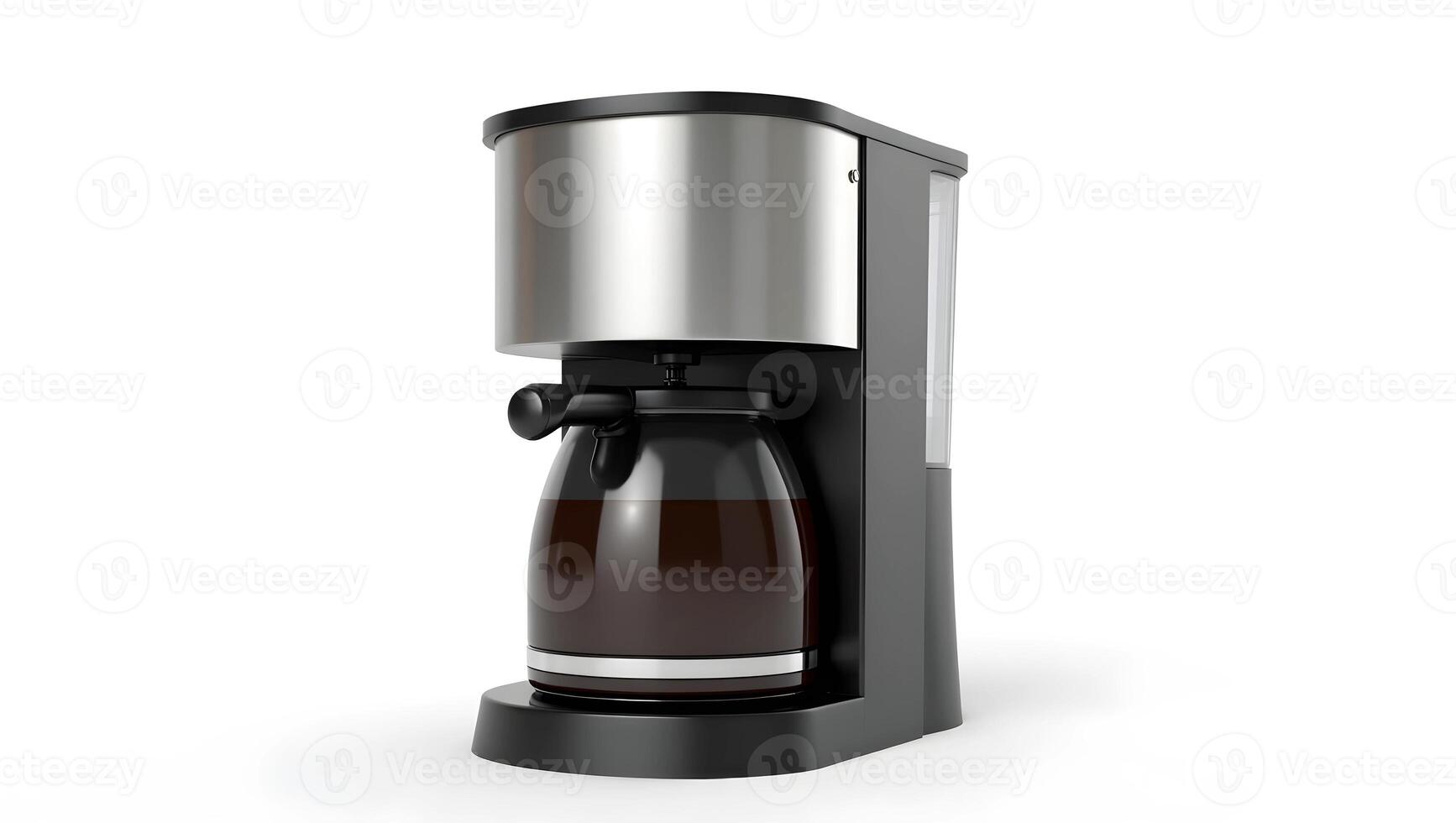 Coffee maker with stainless steel and glass top photo