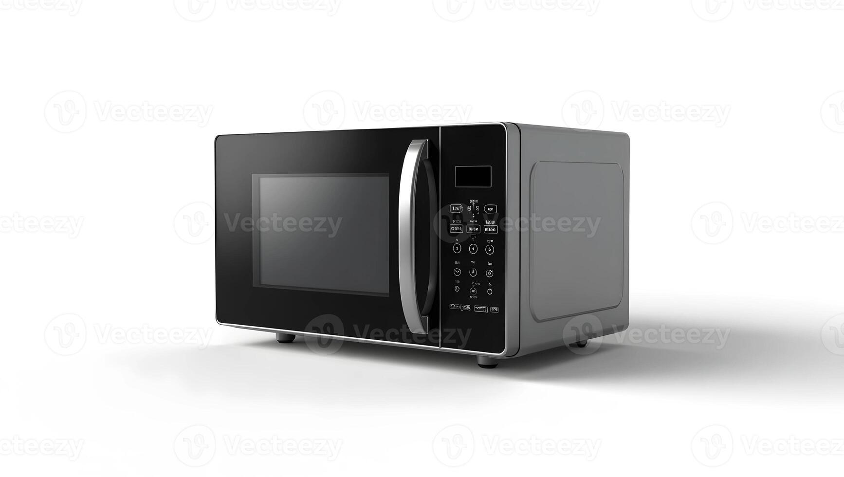 A microwave is shown on a white background photo