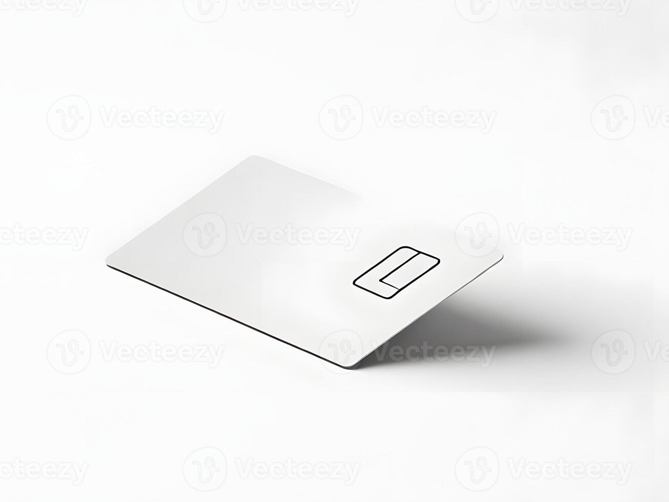 Key card mock up isolated on white background, copy space photo