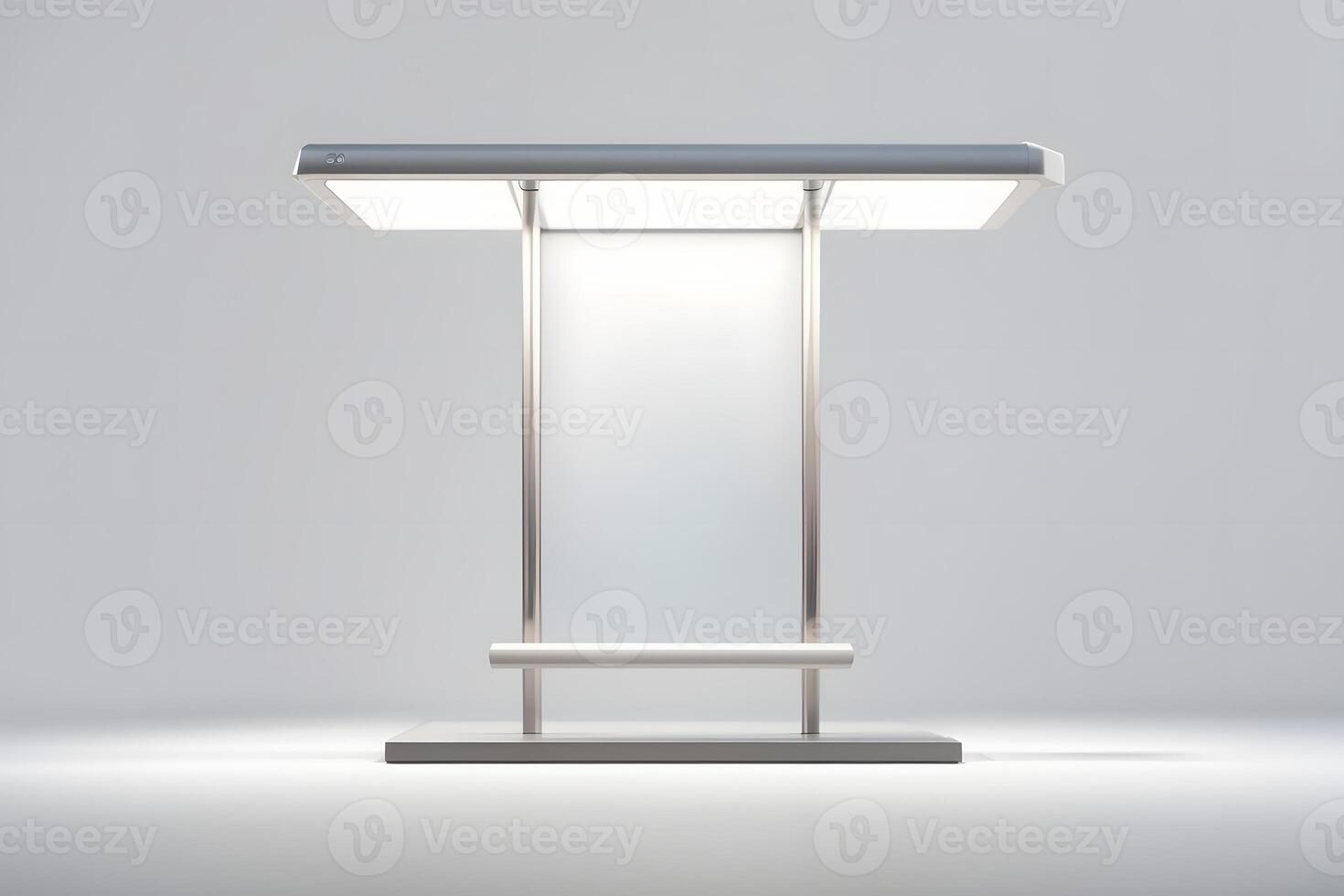 City light on the bus stop, mock up isolated on white background, copy space photo