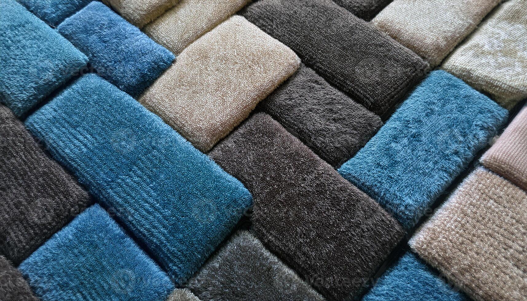 Blue, black and grey color fabric background. Dark blue office carpet pattern interior. photo