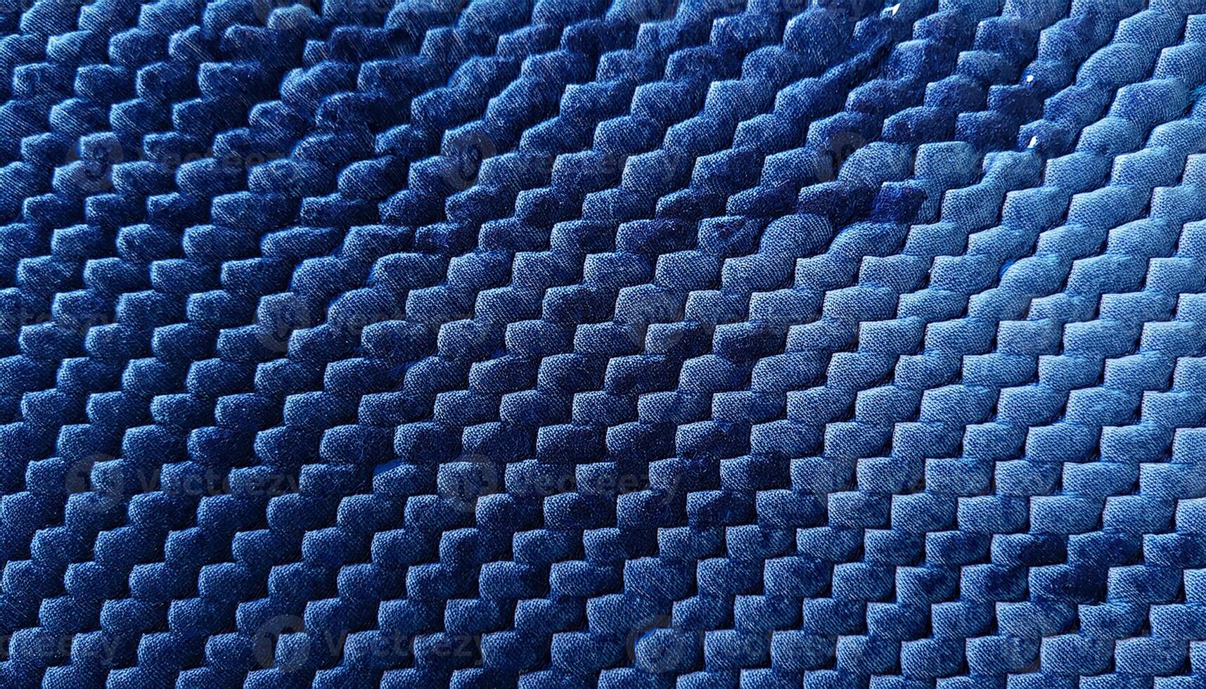 Blue color fabric background. Dark blue office carpet pattern interior. photo