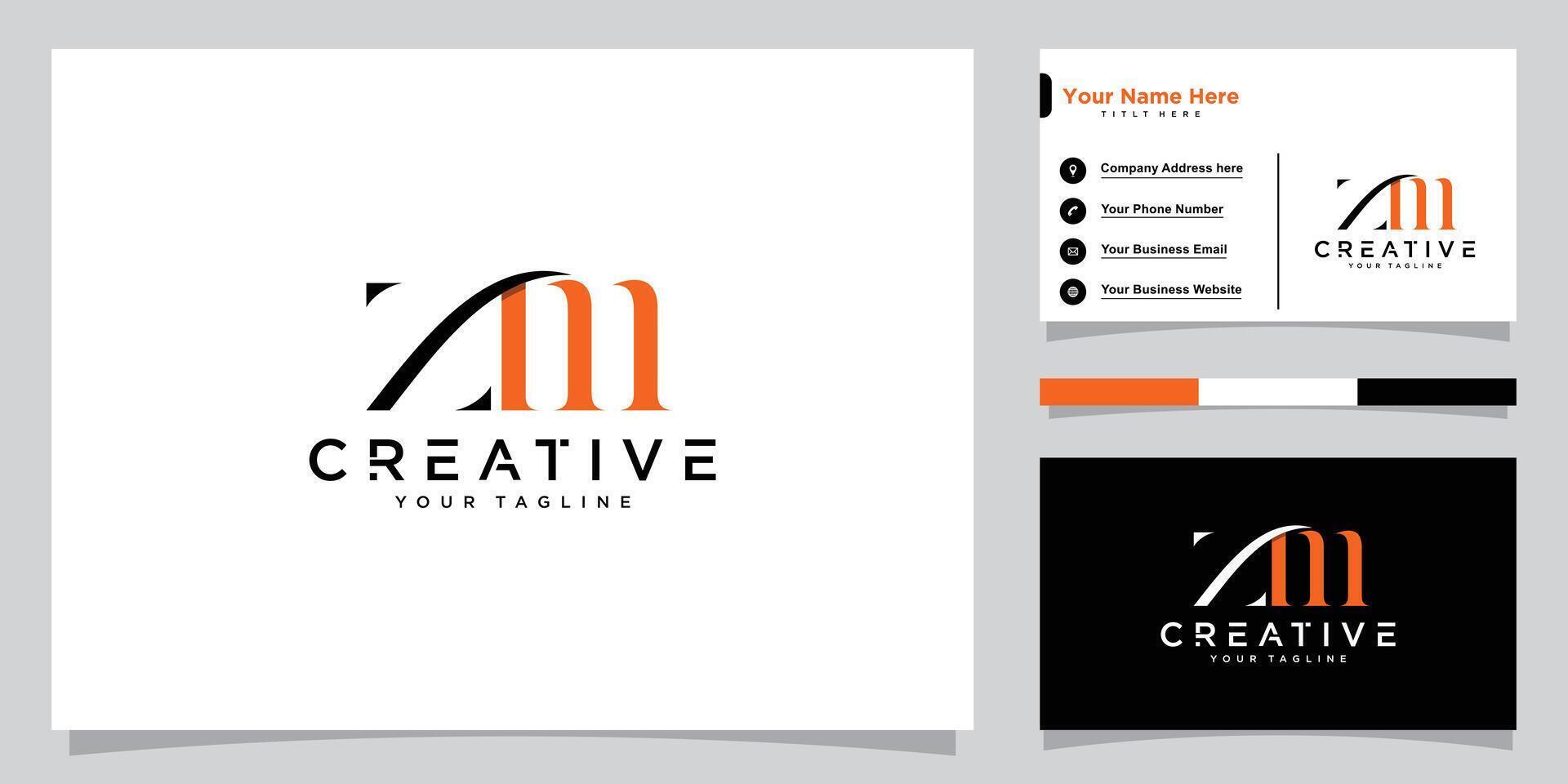 Initial ZM, MZ Alphabets Letters Logo Monogram vector
