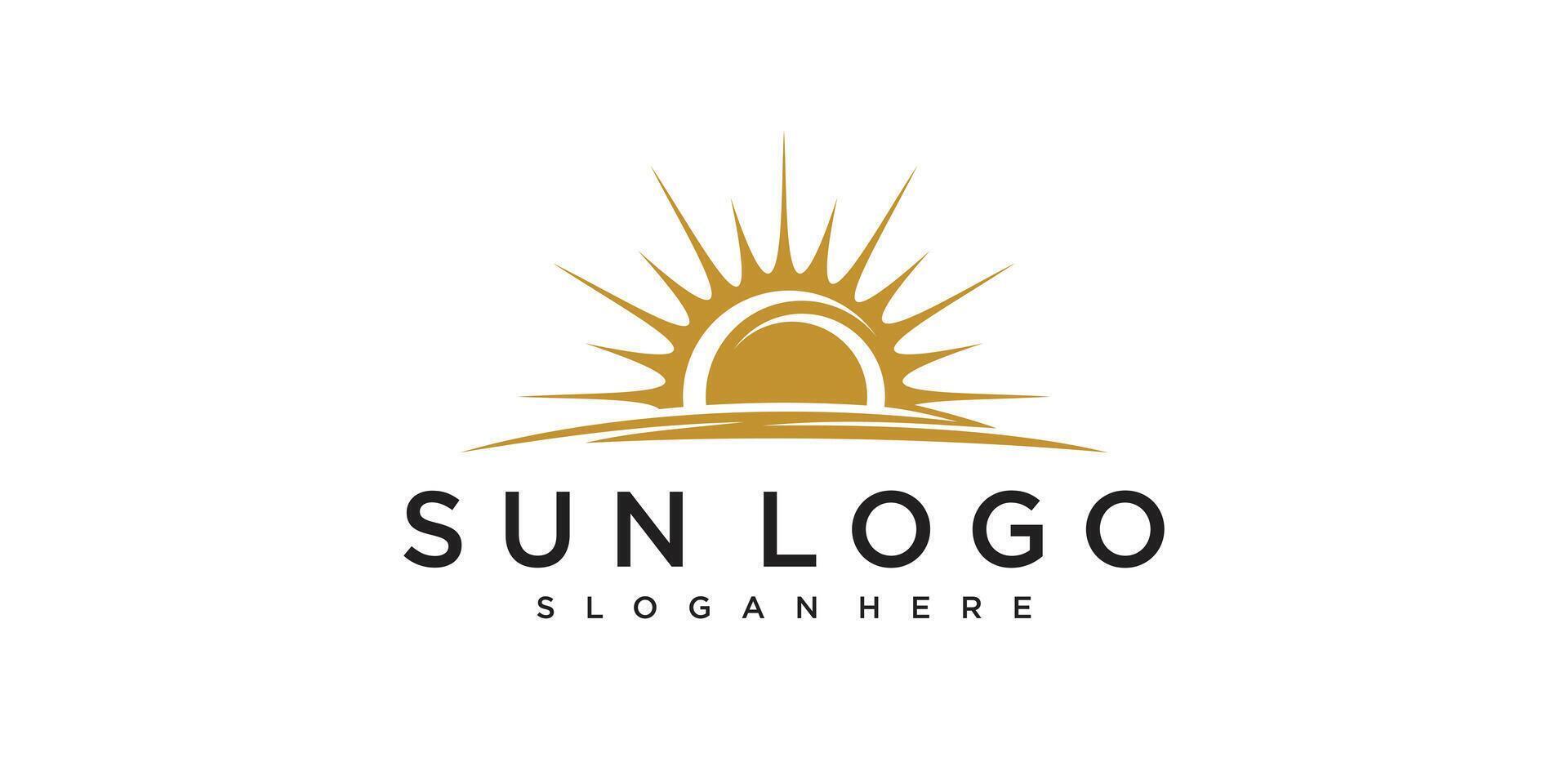 Sun logo design template. vector