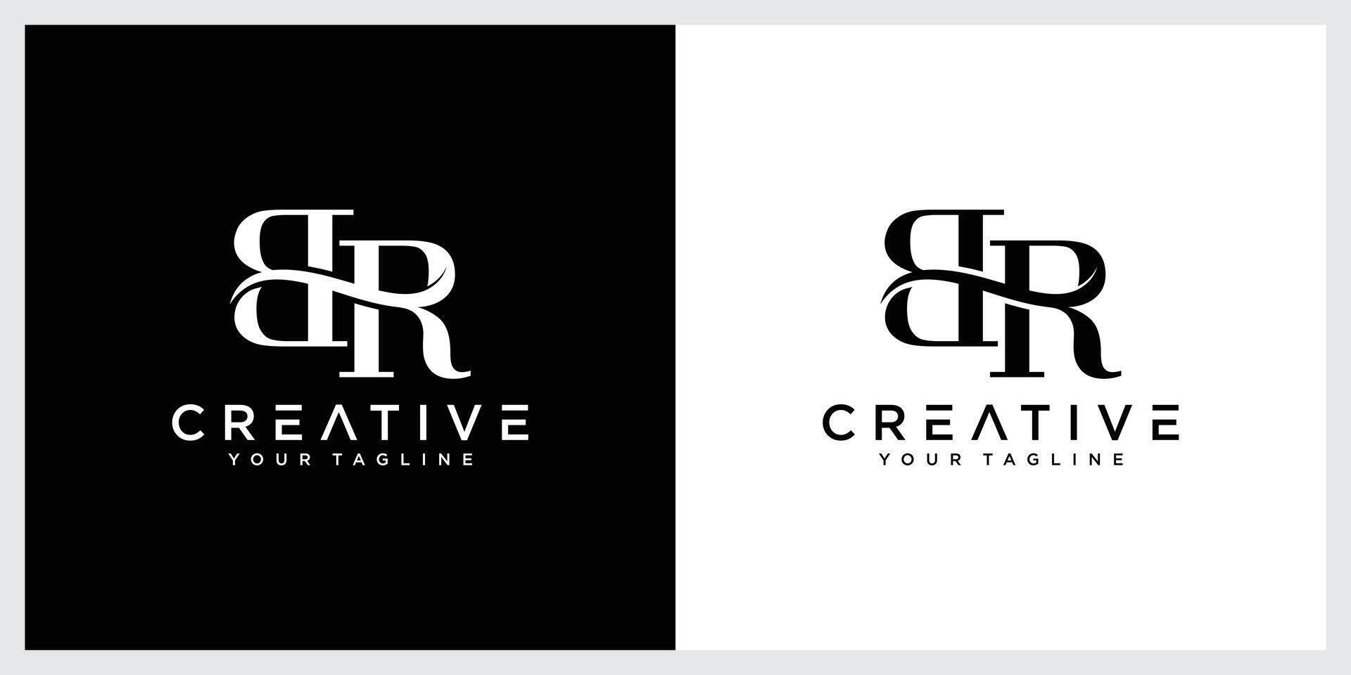 Initial BR, RB Alphabets Letters Logo Monogram vector