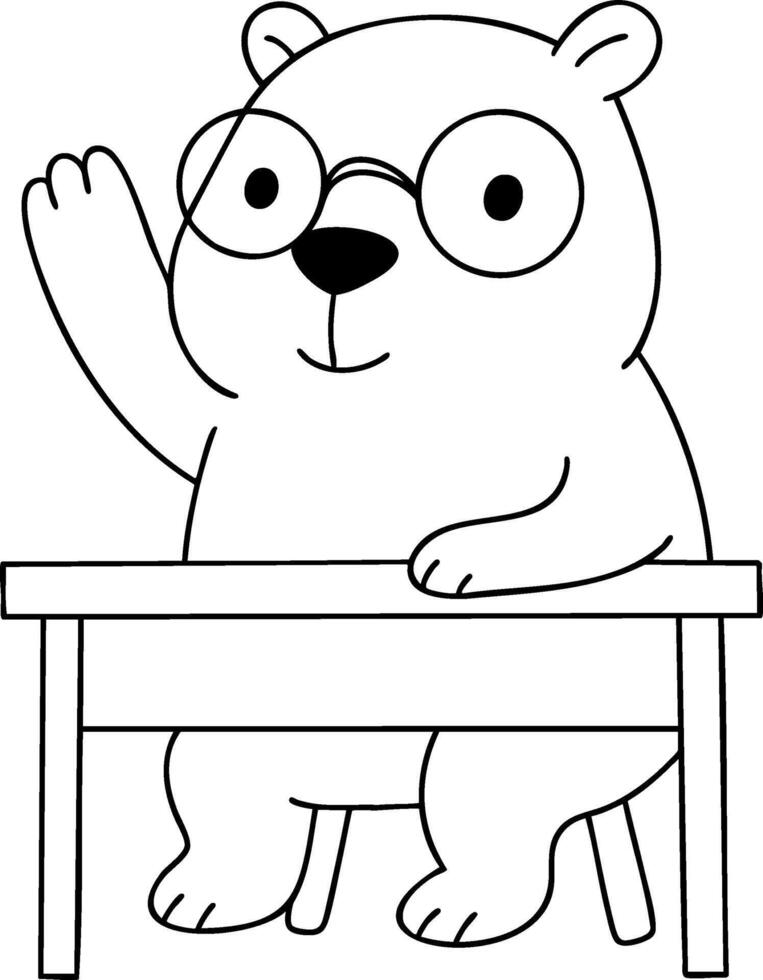 Cute capybara character waving at desk, showcasing friendly and welcoming demeanor vector