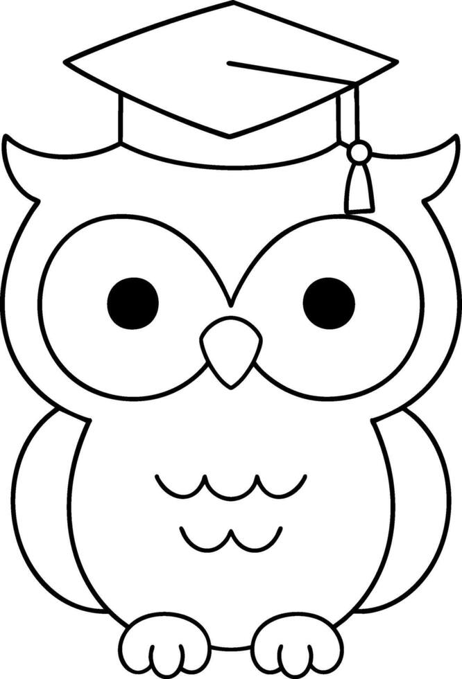 Cute owl wearing graduation cap symbolizes achievement and education vector