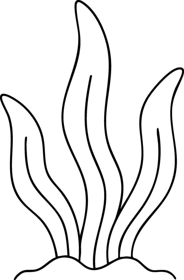 Stylized seaweed illustration with flowing lines and organic shapes, evoking sense of nature vector