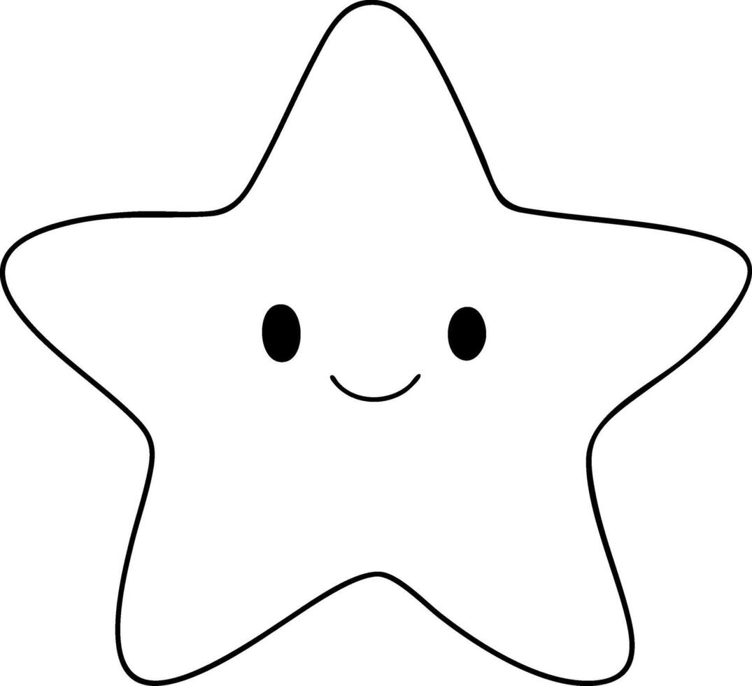 Cute star character with smiling face, perfect for children designs and illustrations vector
