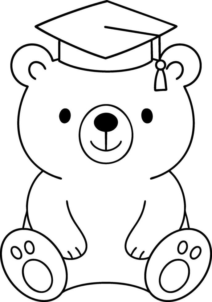 Cute bear wearing graduation cap, symbolizing achievement and celebration vector