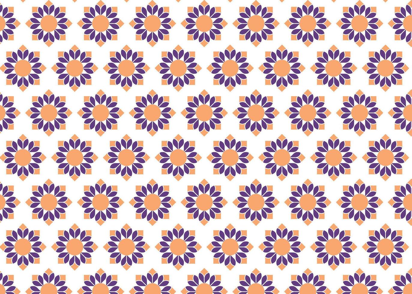 Classic Arabesque Floral Tile Pattern in Rich Colors vector