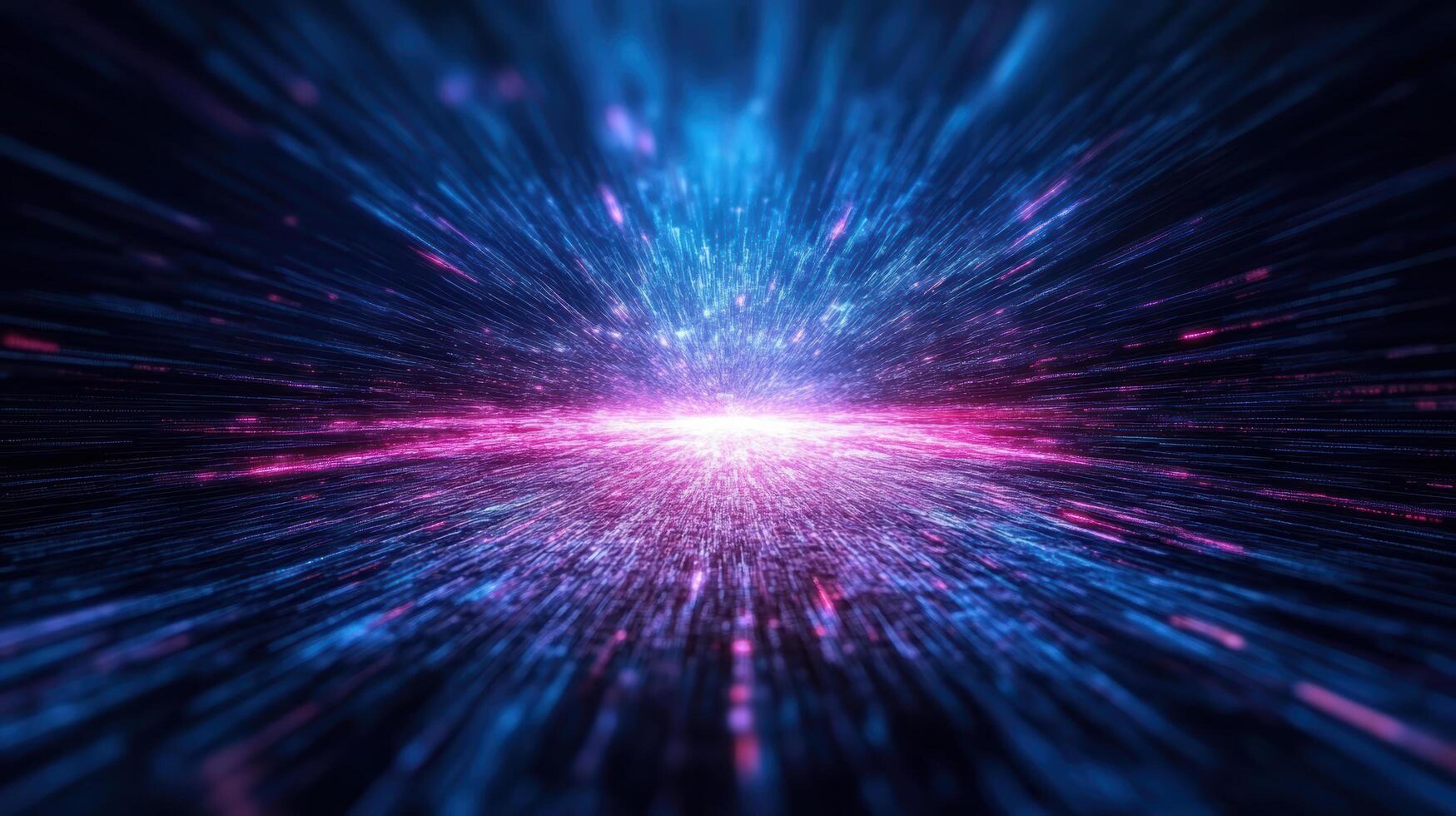 Abstract space background with blue and pink light photo
