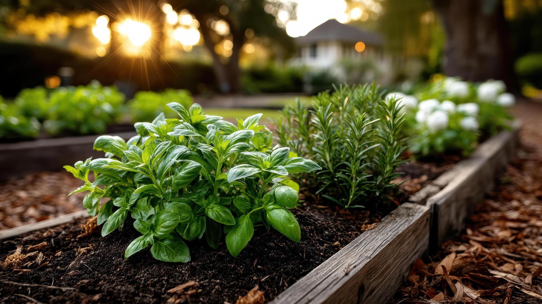 A garden with plants growing in it photo