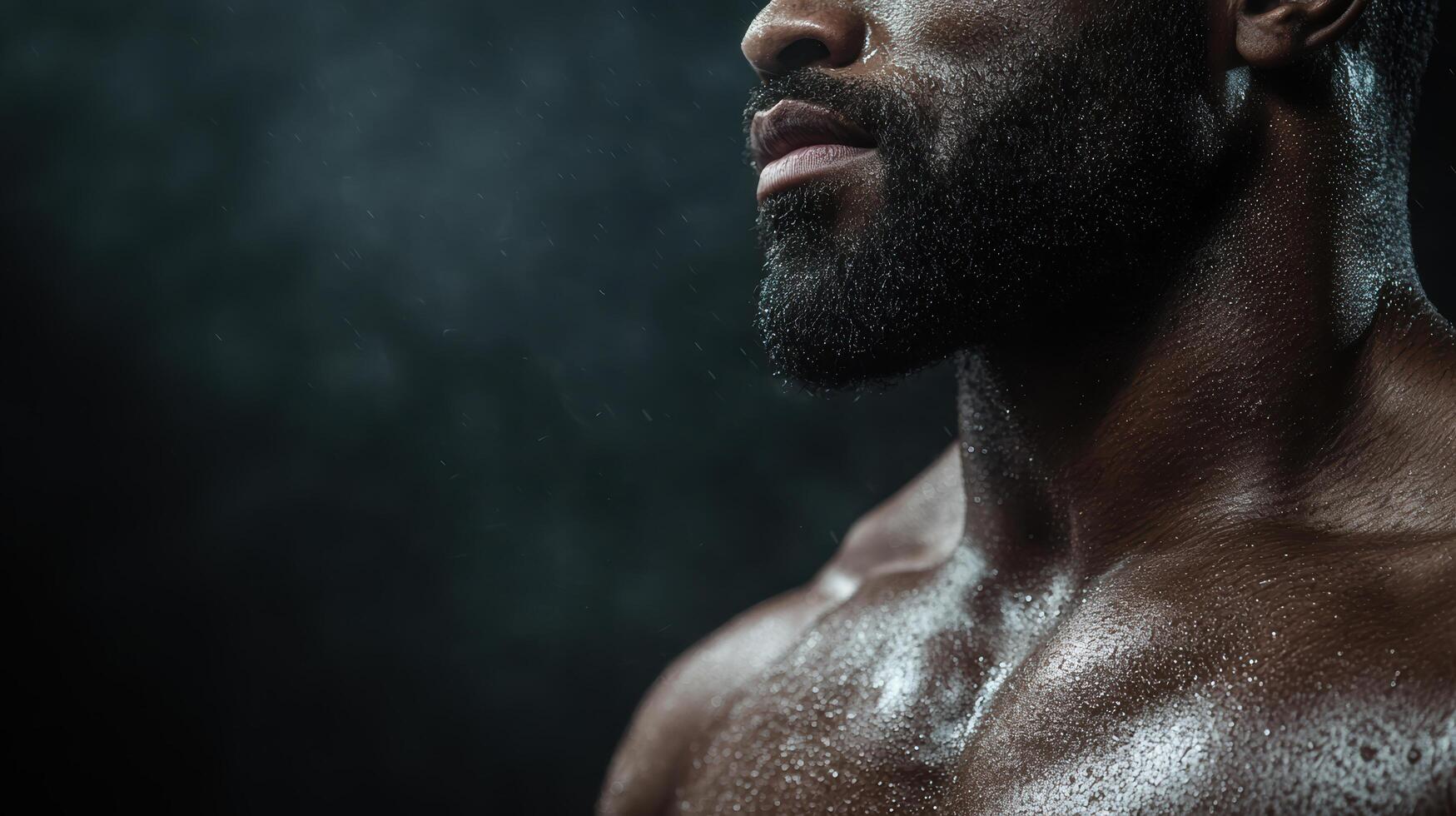 A man with a beard and chest muscles photo