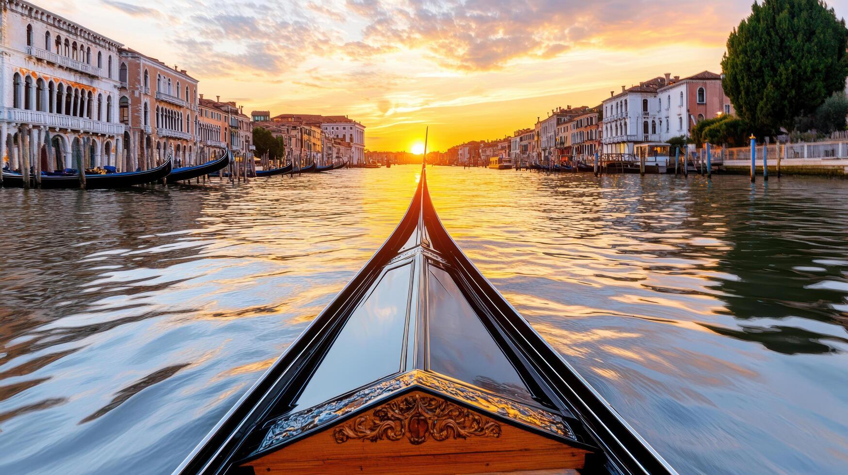 Venice, italy, italy, gondola at sunset photo