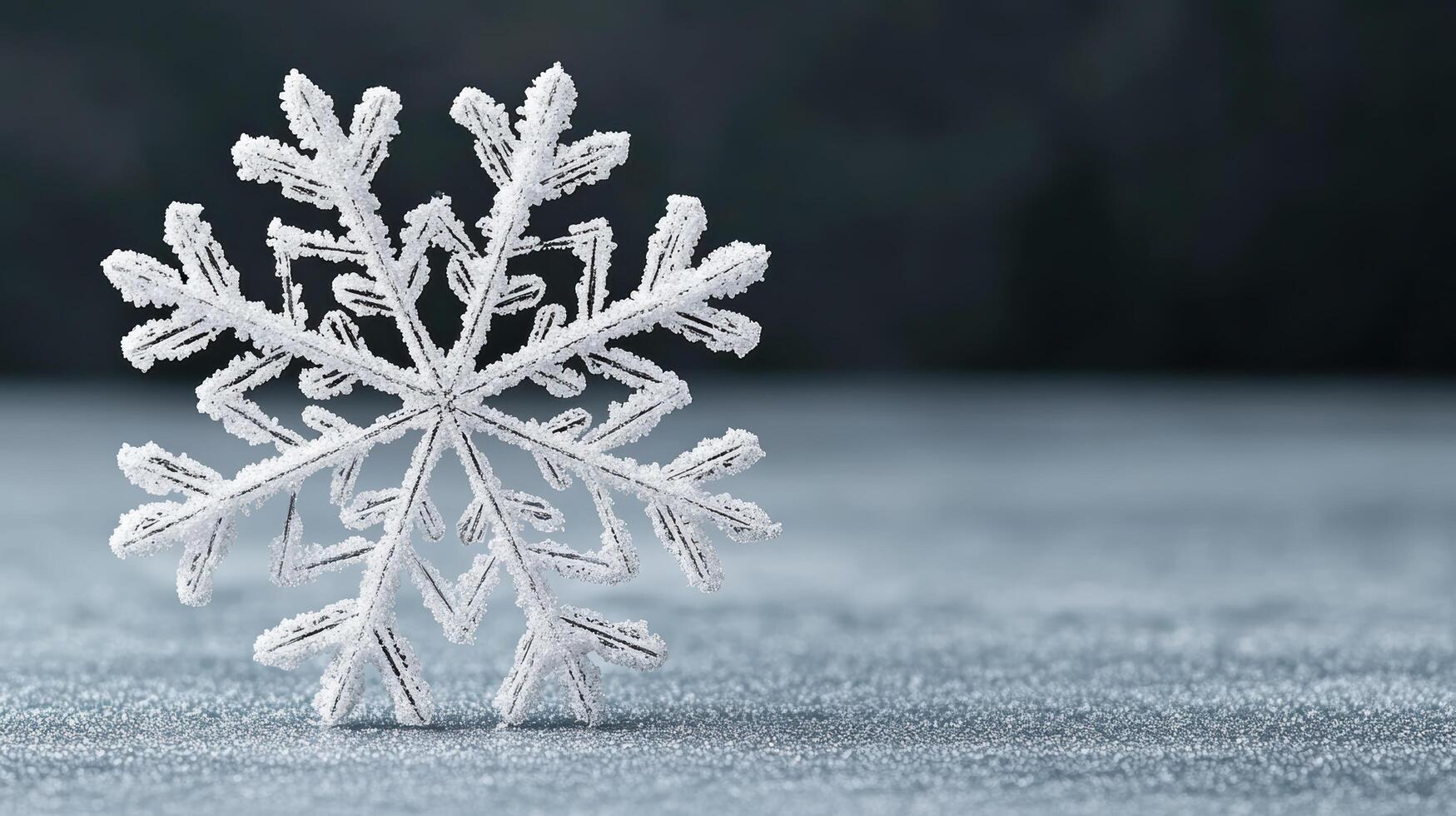 A snowflake is shown on a blue background photo