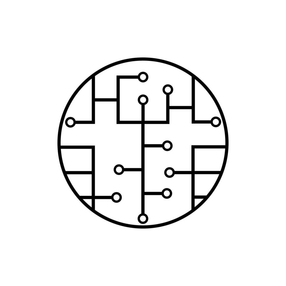Circuit board icon. Technology scheme circles sign symbols. illustration vector