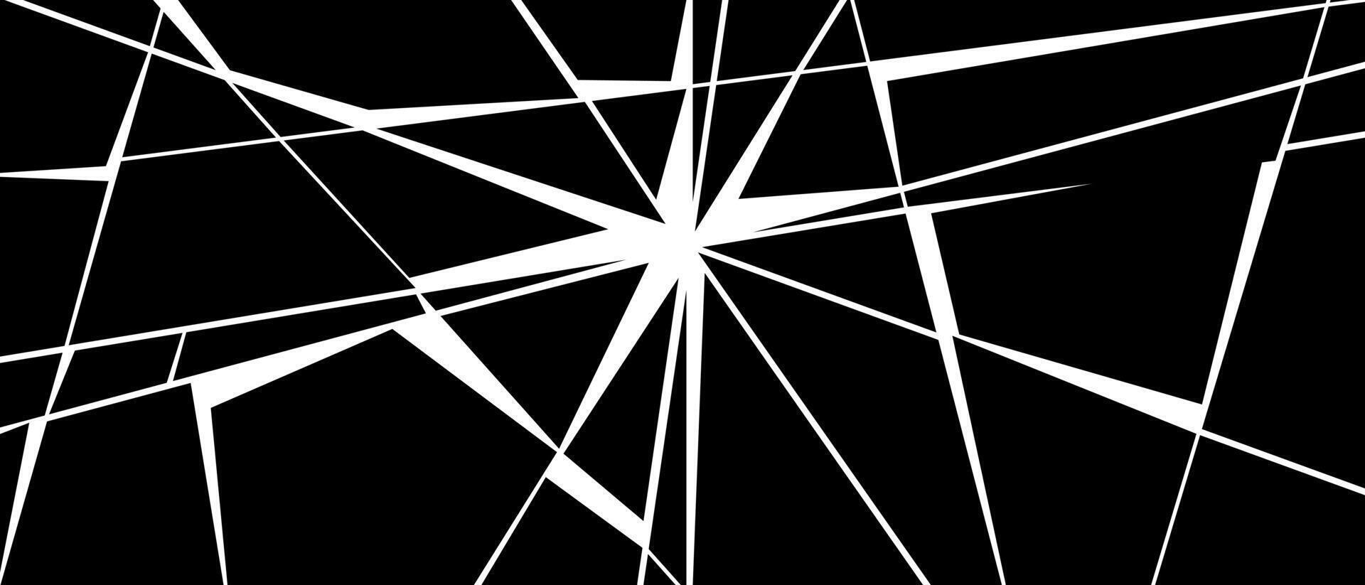 Broken screen glass effect crack shards silhouette, Rectangle bg decay grunge texture, illustration vector