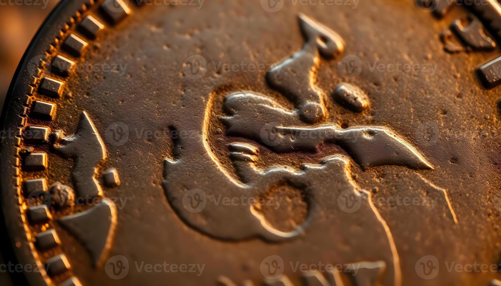 a close up of a coin with a bird on it photo