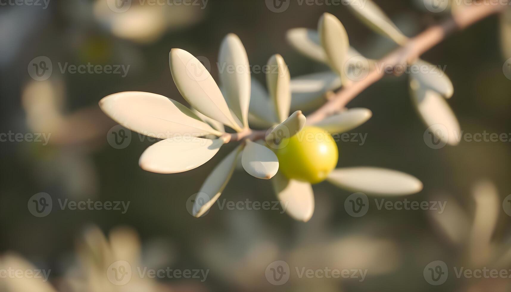 a close up of an olive tree branch photo