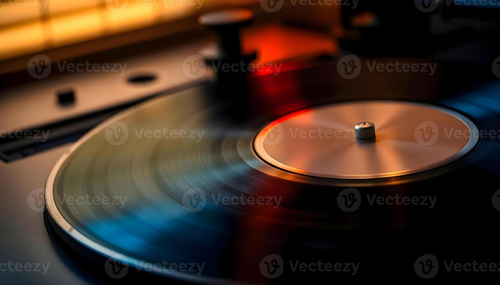 a turntable with a record player on top of it photo