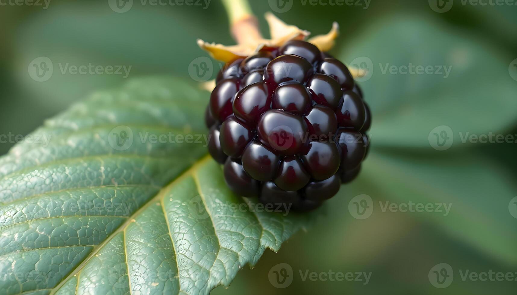 a close up of a berry on a leaf photo