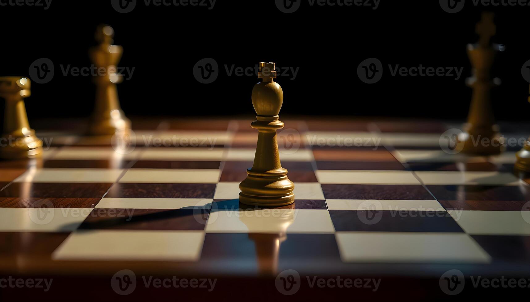 a close up of a chess board with pieces on it photo