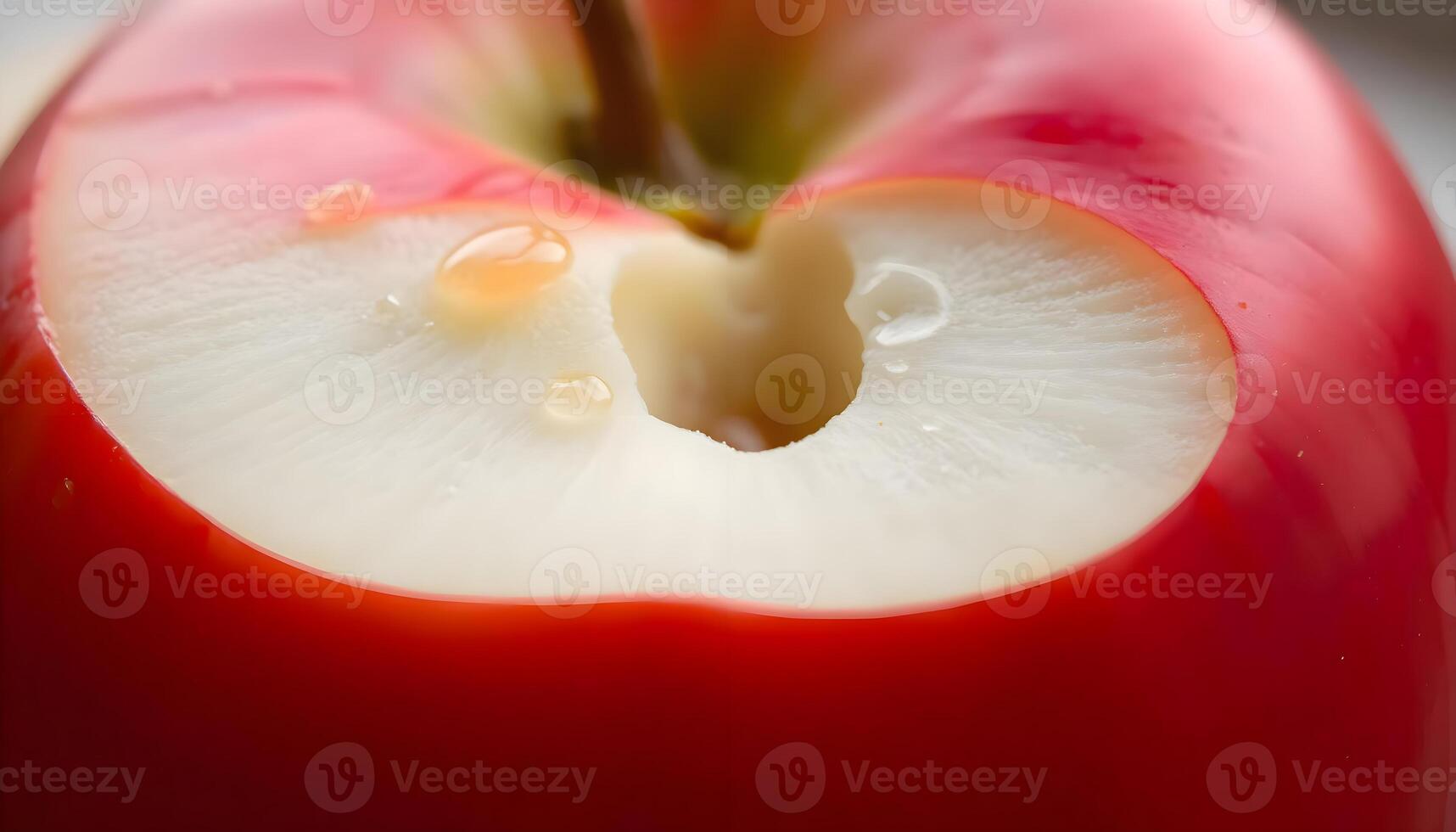 a red apple with a bite taken out of it photo